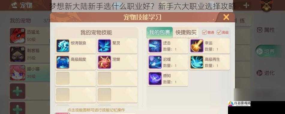 梦想新大陆新手选什么职业好？新手六大职业选择攻略
