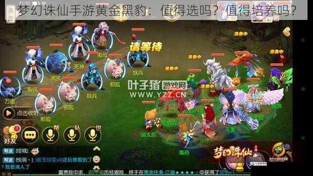 梦幻诛仙手游黄金黑豹:值得选吗?值得培养吗?