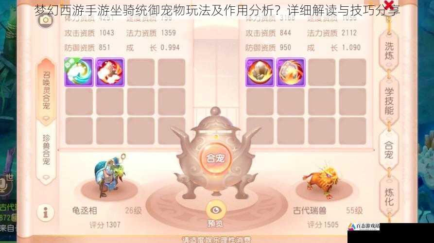 梦幻西游手游坐骑统御宠物玩法及作用分析？详细解读与技巧分享