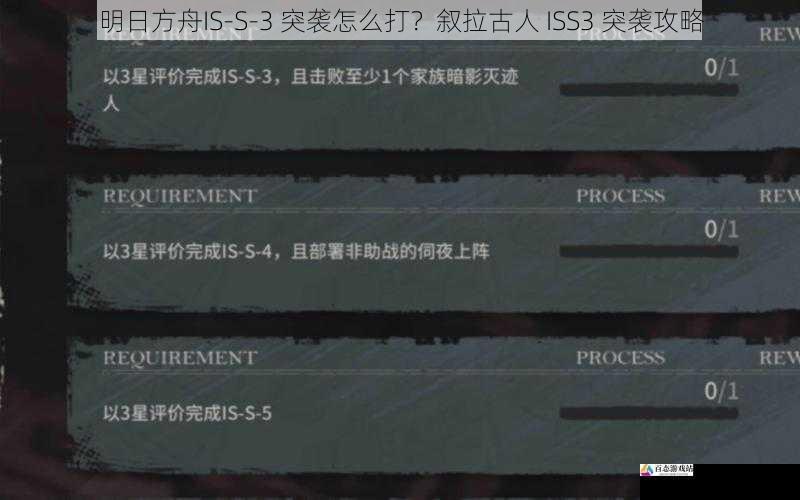 明日方舟IS-S-3 突袭怎么打？叙拉古人 ISS3 突袭攻略