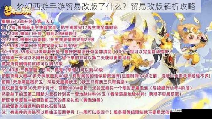 梦幻西游手游贸易改版了什么？贸易改版解析攻略