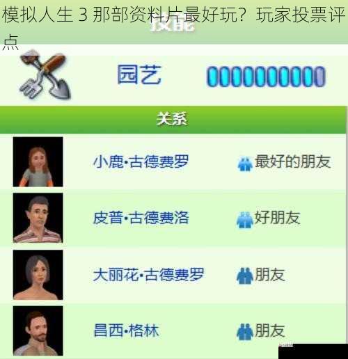 模拟人生 3 那部资料片最好玩?玩家投票评点