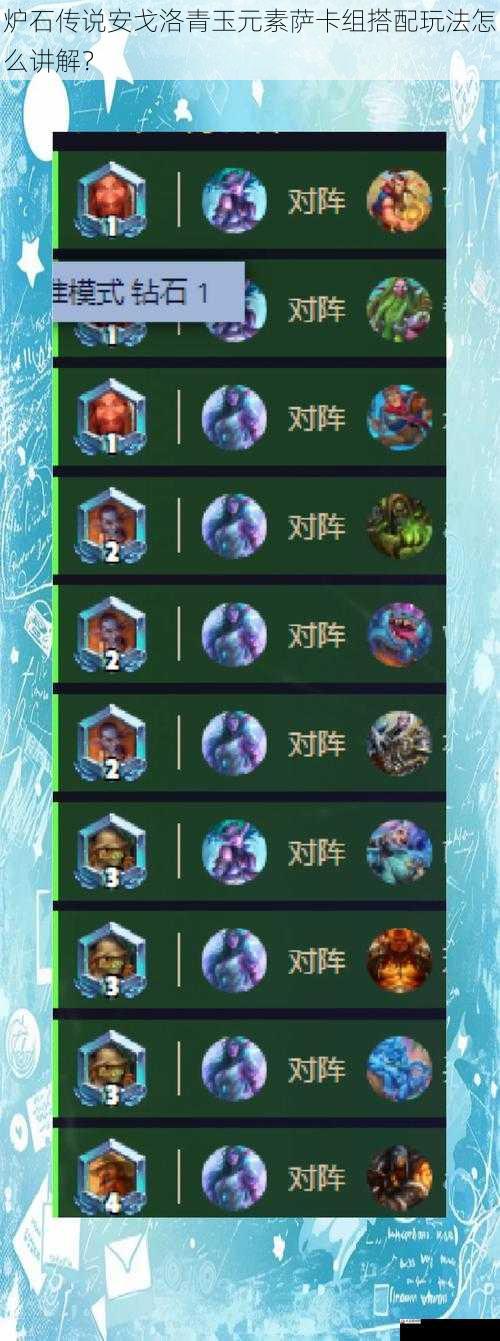 炉石传说安戈洛青玉元素萨卡组搭配玩法怎么讲解?