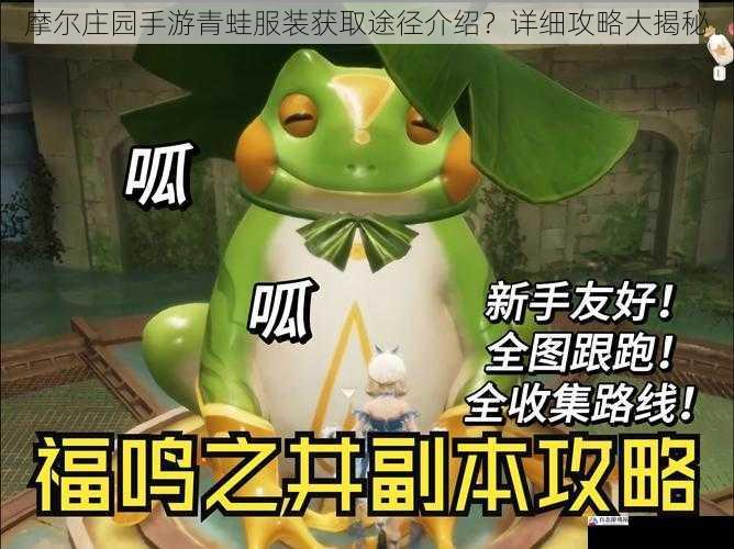 摩尔庄园手游青蛙服装获取途径介绍？详细攻略大揭秘