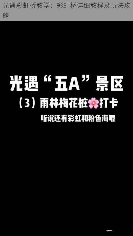 光遇彩虹桥教学：彩虹桥详细教程及玩法攻略