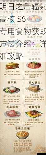 明日之后辐射高校 S6 专用食物获取方法介绍：详细攻略