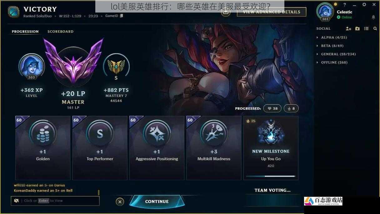 lol 美服英雄排行:哪些英雄在美服最受欢迎?
