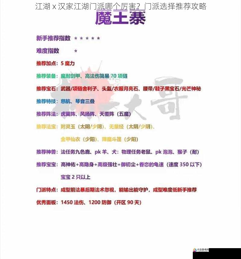 江湖 x 汉家江湖门派哪个厉害?门派选择推荐攻略