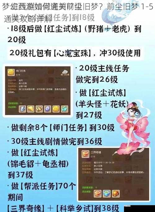 梦幻西游如何通关前尘旧梦?前尘旧梦 1 - 5 通关攻略详解