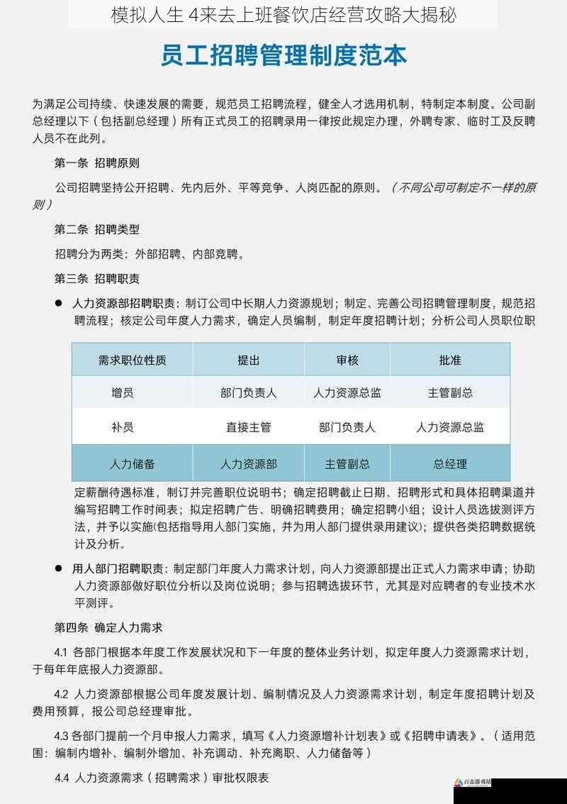 员工招聘与管理
