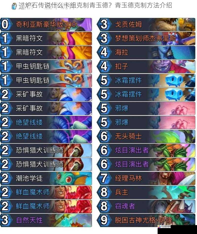  炉石传说什么卡组克制青玉德？青玉德克制方法介绍