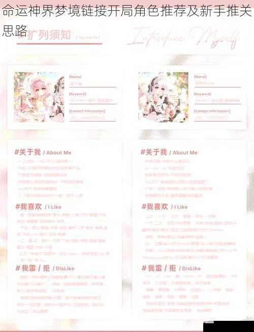  命运神界梦境链接开局角色推荐及新手推关思路