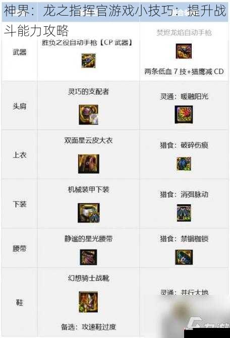 合理搭配装备