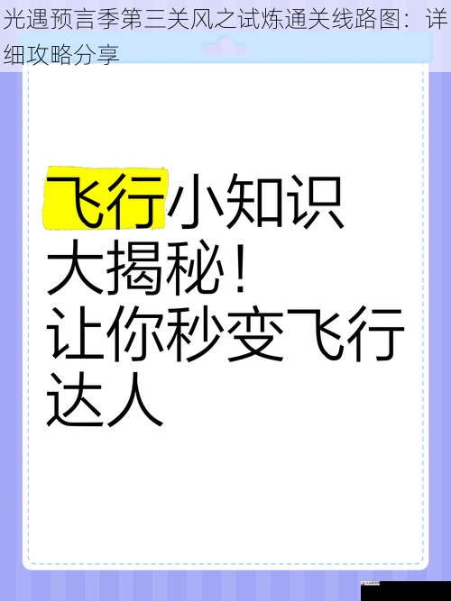 掌握飞行技巧