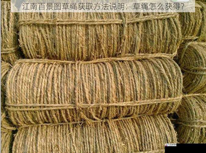 与 NPC 交易获取草绳