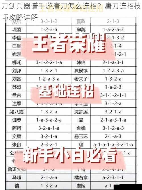  刀剑兵器谱手游唐刀怎么连招？唐刀连招技巧攻略详解