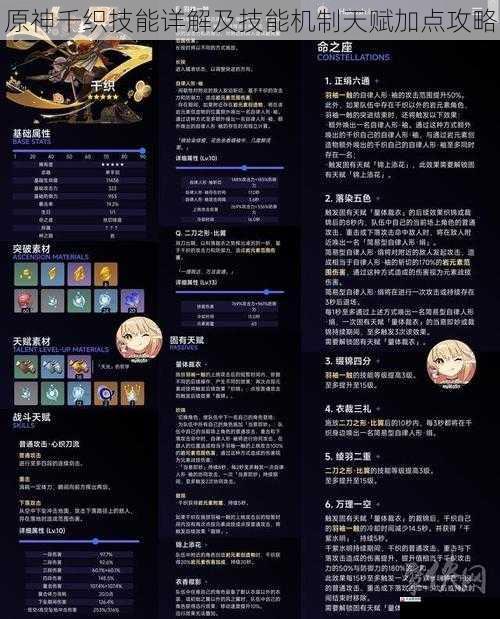 原神千织技能详解及技能机制天赋加点攻略