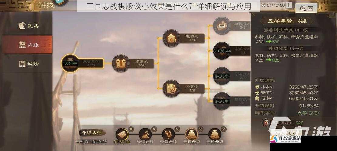 三国志战棋版谈心效果是什么？详细解读与应用