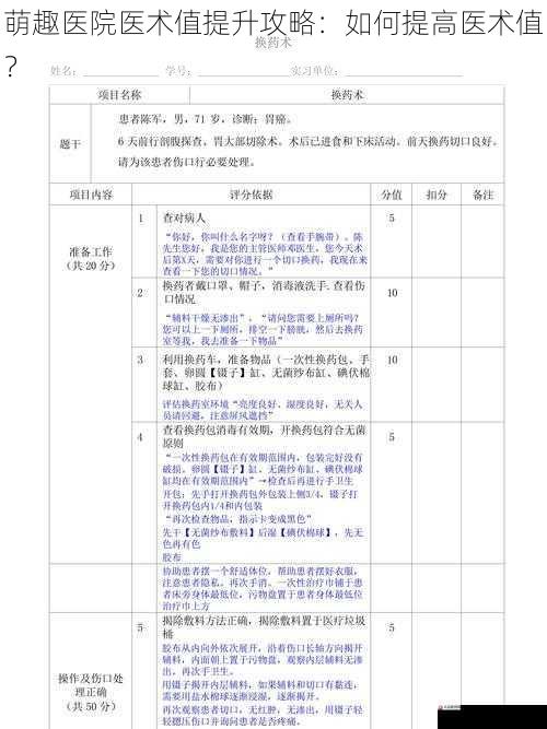 萌趣医院医术值提升攻略：如何提高医术值？