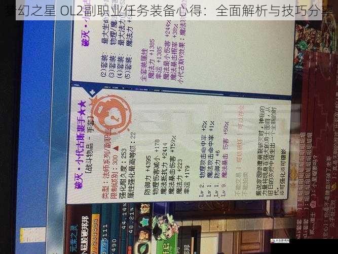  梦幻之星 OL2副职业任务装备心得：全面解析与技巧分享