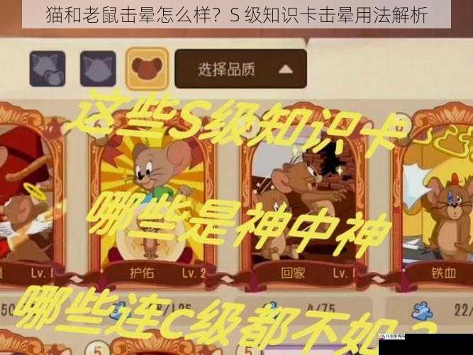  猫和老鼠击晕怎么样？S 级知识卡击晕用法解析