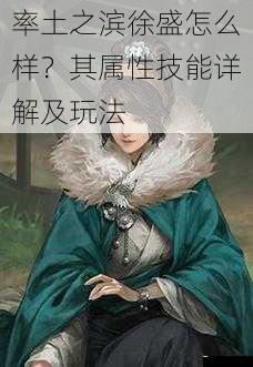  率土之滨徐盛怎么样？其属性技能详解及玩法