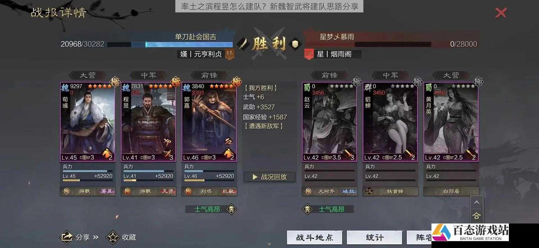  率土之滨程昱怎么建队？新魏智武将建队思路分享