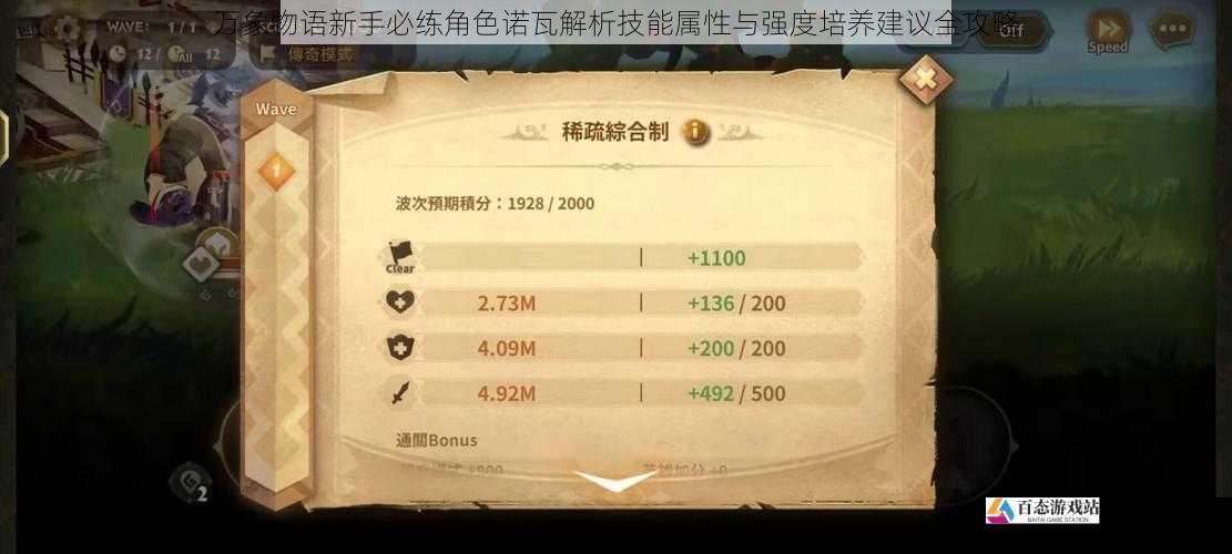  万象物语新手必练角色诺瓦解析技能属性与强度培养建议全攻略