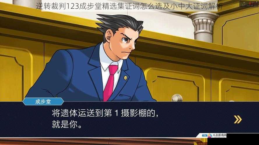  逆转裁判123成步堂精选集证词怎么选及小中大证词解析