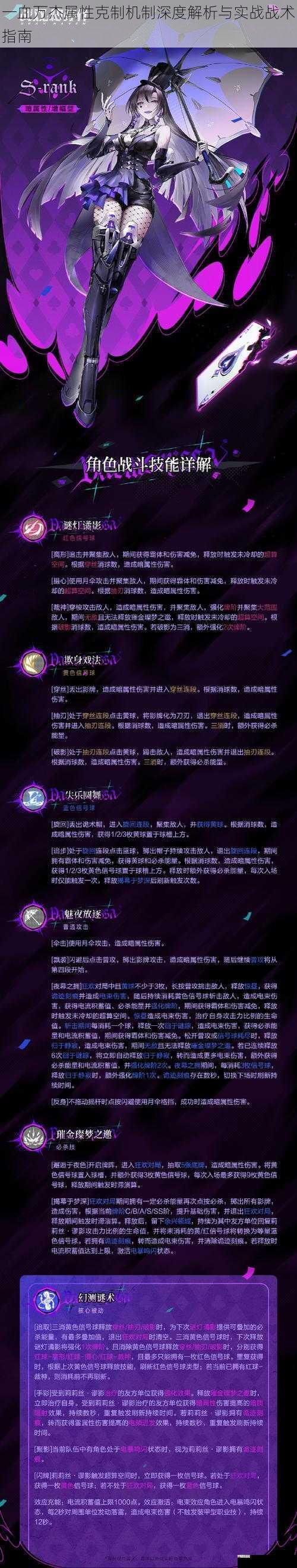  一血万杰属性克制机制深度解析与实战战术指南