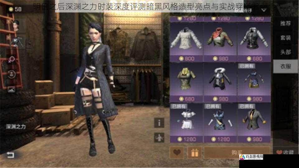  明日之后深渊之力时装深度评测暗黑风格造型亮点与实战穿搭指南