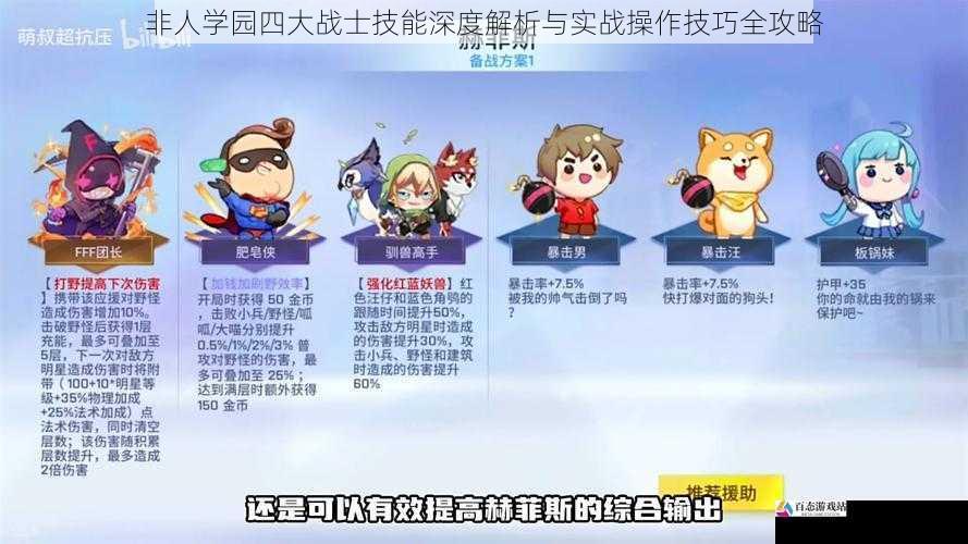 非人学园四大战士技能深度解析与实战操作技巧全攻略