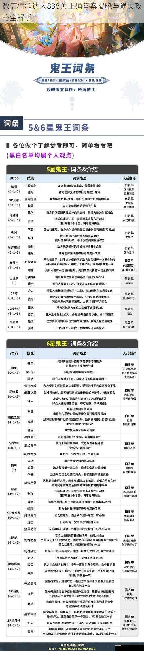 微信猜歌达人836关正确答案揭晓与通关攻略全解析