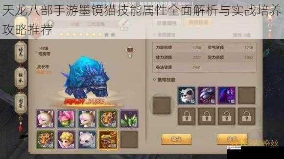 天龙八部手游墨镜猫技能属性全面解析与实战培养攻略推荐