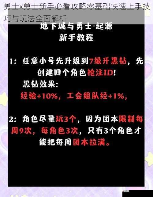 勇士x勇士新手必看攻略零基础快速上手技巧与玩法全面解析