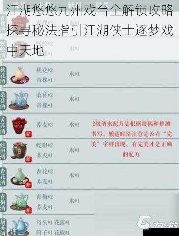 江湖悠悠九州戏台全解锁攻略探寻秘法指引江湖侠士逐梦戏中天地
