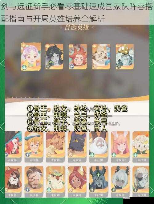 剑与远征新手必看零基础速成国家队阵容搭配指南与开局英雄培养全解析