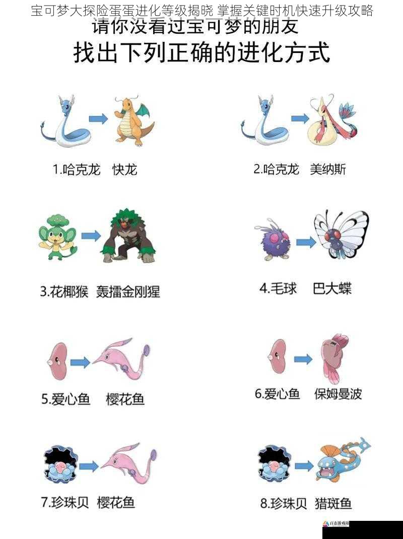 宝可梦大探险蛋蛋进化等级揭晓 掌握关键时机快速升级攻略