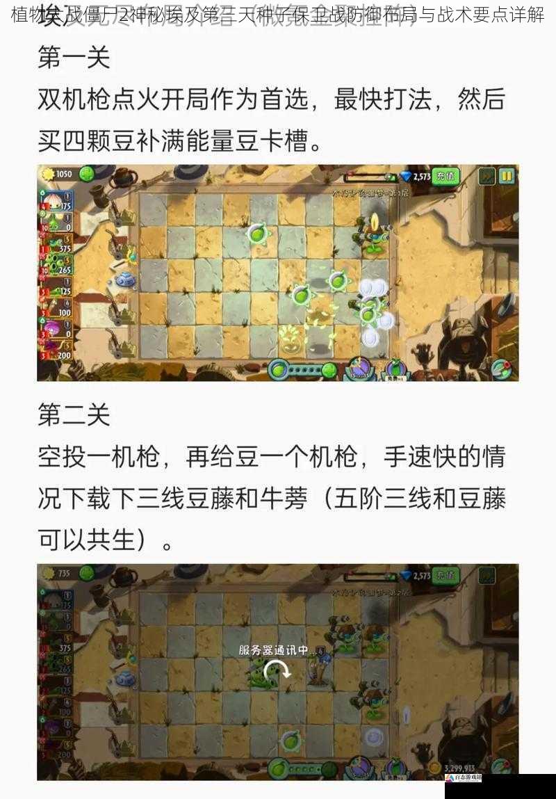 植物大战僵尸2神秘埃及第三天种子保卫战防御布局与战术要点详解