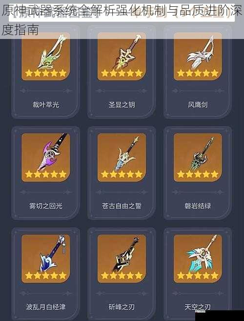 原神武器系统全解析强化机制与品质进阶深度指南