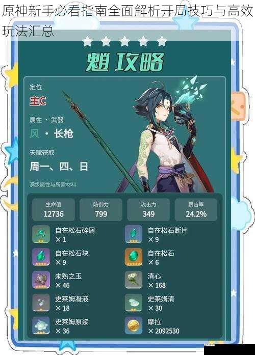 原神新手必看指南全面解析开局技巧与高效玩法汇总