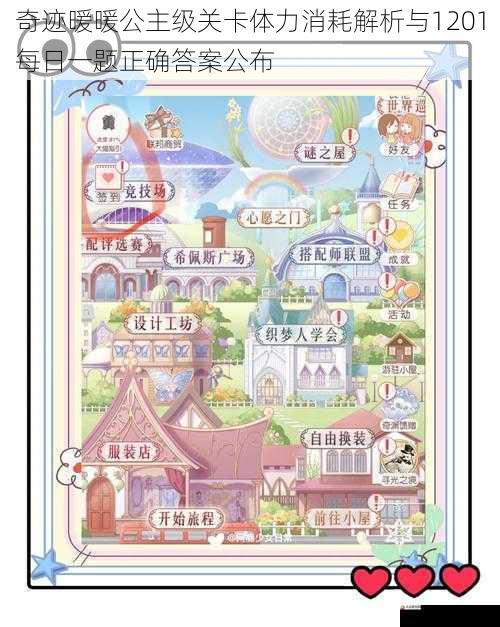 奇迹暖暖公主级关卡体力消耗解析与1201每日一题正确答案公布