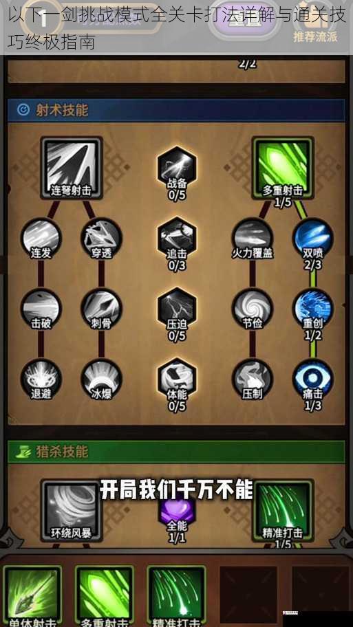 以下一剑挑战模式全关卡打法详解与通关技巧终极指南