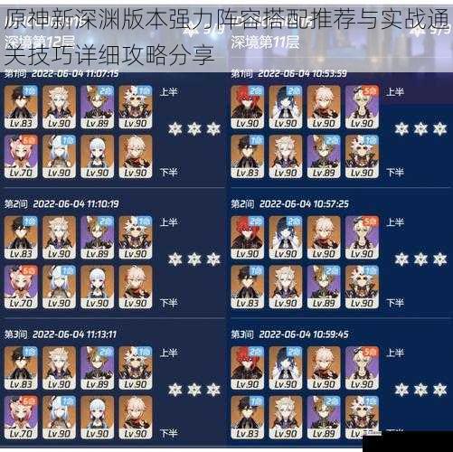 原神新深渊版本强力阵容搭配推荐与实战通关技巧详细攻略分享