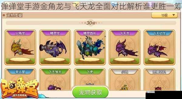 弹弹堂手游金角龙与飞天龙全面对比解析谁更胜一筹