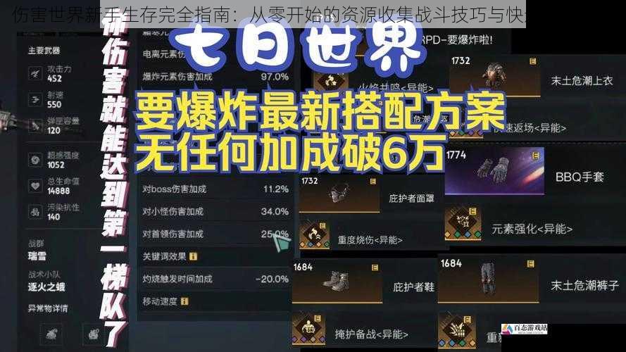  伤害世界新手生存完全指南：从零开始的资源收集战斗技巧与快速入门教学
