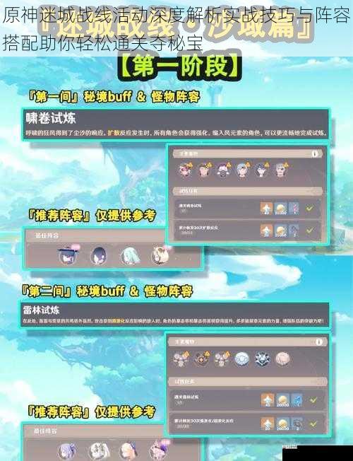原神迷城战线活动深度解析实战技巧与阵容搭配助你轻松通关夺秘宝