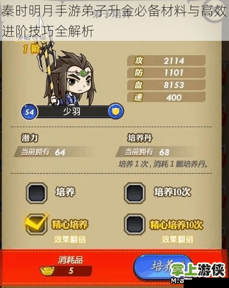 秦时明月手游弟子升金必备材料与高效进阶技巧全解析