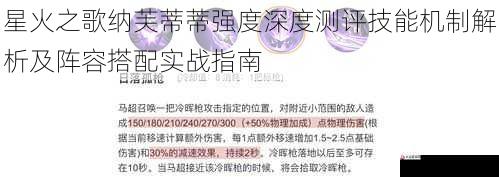 星火之歌纳芙蒂蒂强度深度测评技能机制解析及阵容搭配实战指南