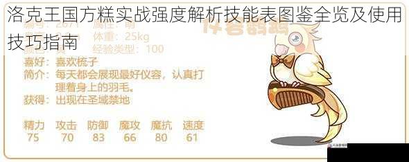 洛克王国方糕实战强度解析技能表图鉴全览及使用技巧指南